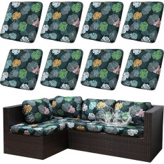 SUKAIKEQA Stretch-Kissenbezüge für Terrassenkissen, wasserdicht, für den Außenbereich, Terrasse, Couch, Schonbezüge für Gartenmöbel, Ersatzbezüge (nur Bezug), Grün, 8 Stück