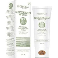 Deborah Milano BB kremas Formula Pura SPF 20 su natūraliais ingredientais, 04 Amber, maitinamasis poveikis, antioksidantas ir apsauga nuo mėlynojo švytėjimo, suteikia odai lygumo ir skaistumo, 30 ml