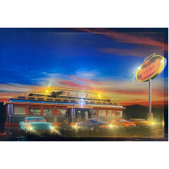 Samarkandas - Šviesos LED paveikslas su apšvietimu LED drobės paveikslas 65 x 45 cm Šviečiantis paveikslas 