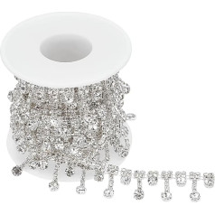 1,85 jardų kutų stiklo kristalų kristalų kristalų grandinės Bling Diamante Diamond Trim juosta vestuvių suknelės apdaila (kristalai: 4 x 3,5 mm)