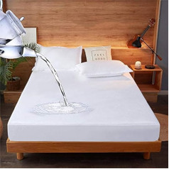 Neperšlampama čiužinio apsauga Karaliaus dydžio čiužinys Topper Minkštas triukšmingas skalbiamas kvėpuojantis 30 cm gylis (150x200 cm)