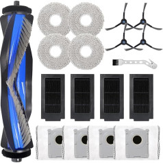 KiimSin -Ecovacs DEEBOT T50 Pro Omni / T50 Omni / T50 Max /T50 Max Pro /T50 Pro Robotas dulkių siurblys Priedai Pagrindinis šepetys 4 šluostės 4 dulkių maišeliai 4 filtrai 4 šoniniai šepetėliai
