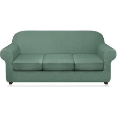 Granbest Sustiprintas sofos sėdynės pagalvėlė danga Sunkiosios pareigos sofos sėdynės dangtelis Baldų apsauga viengubos sofos pagalvėlės (3PCS, 3 sėdimos vietos, Matcha Green)