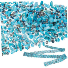 Angoily 1 Roll žvyro juostelės dekoracijos Siuvimo juosta Drabužių dekoracijos Cuttable Drabužių apdaila DIY Kostiumų apdaila Delikatinė kostiumų apdaila Žvyro juostelės Dekoratyvinės juostelės Mėlyna