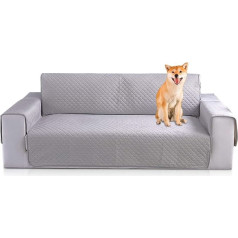 PETCUTE Sofos apsauga, sofos apsauga, sofos užvalkalas, sofos užvalkalas, neslystanti sofos apsauga, sofos užvalkalas, sofos apsauginis užvalkalas šunims (pilkas, 3 sėdimų vietų)