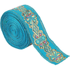 GORGECRAFT 7,7 jardų etninio siuvinėjimo nėrinių juosta 4,5 cm derliaus geometrinis žakardas metalinis turkio spalvos juosta gėlių audimo apdaila puošmena DIY siuvimo priedai dovanų pakavimo rankų darbo