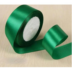 25 metrai/ritinėlis 6 mm 10 mm 15 mm 20 mm 25 mm 40 mm 50 mm Šilko atlaso juostelės Kalėdų šventėms dekoruoti - žalios 15 mm pločio