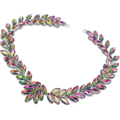 TOPINCN Bling Rhinestone Trim, Crystal Rhinestone Chain, Marquise Shape, Glass Rhinestone Chain for Clothes, Collars, Bags, Sewing, Craft Accessories (Flame Colour)