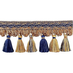 Tamsiai mėlyna Taupe 4 Baroque Tassel Fringe Stilius # TFB1 Spalva: Tamsiai mėlyna Taupe - 5817 (Parduodama po metrą)
