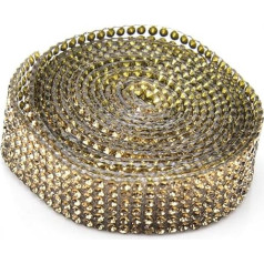 3Y Hot Fix Rhinestone Trim Geležis ant Rhinestone juostelės apdailos savaime lipni juosta Crystal Strip Topaz Geležis ant #2.7M