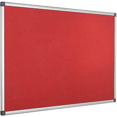 2 UR DOOR 60 cm x 45 cm aliuminio rėmo veltinio skelbimų lenta - skelbimų lenta biurui, mokyklai, miegamajam, užrašams ir namams (raudona)