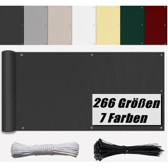 Ufamiluk Balkono apsauga nuo vėjo Antracito spalvos balkono riba Parduodama metrais Audinys iš kieto plastiko balkono tvorai Terasai Sodui Baseinui 100 x 700 cm