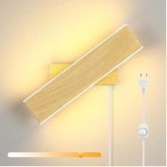 ENCOFT LED 12 W sieninis šviestuvas su kištuku Modernus sieninis šviestuvas su jungikliu Dimmable Up Down Light Modern Rotatable Adjustable Angle Lamp for Bedroom Staircase Hallway