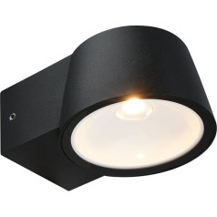 TELEFUNKEN LED lauko sieninis šviestuvas su apsauga nuo purslų ir dulkių, šiltai balta šviesos spalva, 7,5 W, 700 liumenų, lauko šviestuvas, sieninis šviestuvas, LED prožektorius, lauko apšvietimas, 5,5 x 9,5 x 13 cm, juodas