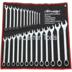 neilsen CT0795 veržliarakčių rinkinys 25 vnt. (kombinuotas - satininė apdaila) 6-32 mm, sidabrinės spalvos