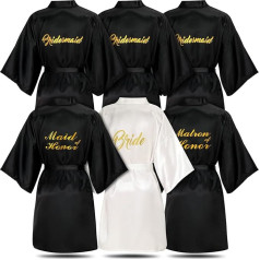 6 x Bridesmaid Dressing Gowns for Wedding - Bridal Dressing Gowns, Lady of Honour Dressing Gown, Maid of Honour Dressing Gown, Wedding Robe for Bridal Shower Gift