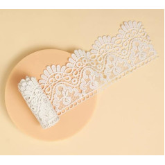 YYCRAFT Lace Trim siuvinėjimas, 4 colių pločio užuolaidų staltiesė Slipcover Bridal DIY siuvimas (6 metrai, balta)
