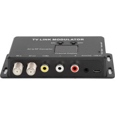 Dpofirs UHF moduliatorius, TM70 UHF TV jungties moduliatorius AV į RF keitiklį IR ilgintuvas su kanalų ekranu, moduliatoriaus moduliatorius AV į RF keitiklį IR ilgintuvas, palaiko PAL/NTSC su USB įkrovimo kabeliu