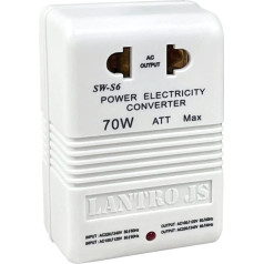 LANTRO JS įtampos keitiklis iš 110 V į 230 V, kelioninis adapteris, pasaulinis kištukinio lizdo adapteris, kelionių reikmenys, tinkantys elektros prietaisams, kurių galia mažesnė nei 30 W, įtampos keitiklis JAV, Japonijai, Tailandui, Meksikai,