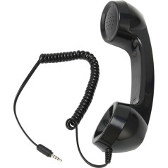 Retro telefono ragelis, 3,5 mm universalus senovinis retro telefono ragelis, senovinis mobiliojo telefono imtuvas, mobiliojo telefono ragelis, apsaugotas nuo radiacijos, juodas
