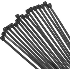 sourcing map 500 Stück Kabelbinder 15,2 cm, selbstsichernde Nylon-Drahtbinder mit 13,6 kg Zugfestigkeit für drinnen und draußen, Schwarz
