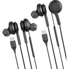 USB C ausinės Laidinės C tipo garso ausinės 