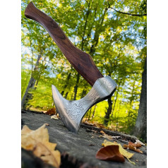 Vikingų kirvis Rankų darbo medžioklės stovyklavimo lauko kirvis Šiaurės šalių stovyklavimo išgyvenimo kirvis 1095 anglies plieno Rosewood rankena Kalėdų dovanų idėja (Ragner Axe 2)