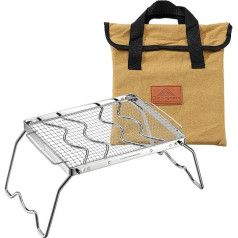 Campingmoon MS-1012-SW sulankstomas kempingo grilis su grotelėmis, 9,5 x 7,9 colio, 304 nerūdijančio plieno kempingo grilis