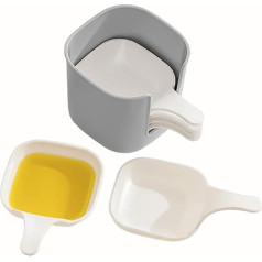 Sionhiuo Dip Sauce lėkštės, 6 sojų padažo indeliai su rankena, kečupo laikiklio lėkštė jogurtui patiekti, šeimos virtuvė, užkandžiai, stalas, restoranai, grilis, piknikai