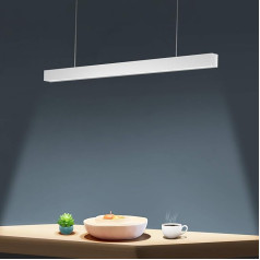 OOWOLF 40W LED pakabinama lemputė sukoncentruota 4000K minkšta balta šviesa 110 cm, skirta biurui, svetainei, valgomajam stalui, garažui (balta, 110 cm)