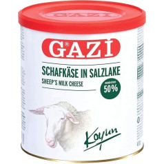 Gazi avių sūris sūryme - 1 x 400 g metalinė skarda - avių sūris Avių sūris Koyun Peyniri 50% riebumo, 100% avių pienas, švelnus, mikrobiologinė laboratorija, vegetariškas, be glitimo, su Börek, salotomis