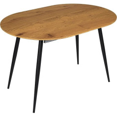 Toilinux.com Išplečiamas ovalus stalas 4-6 žmonėms Medžio efektas Ilgis nuo 120 cm iki 160 cm