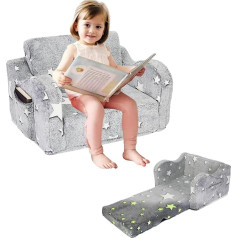 Hb.ye Vaikiška sofa Mini kėdutė 2-in-1, sulankstoma vaikiška kėdutė Atsipalaidavimo kėdutė 