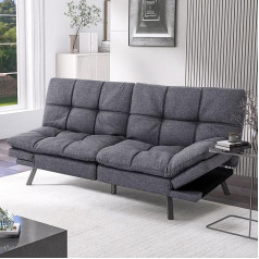 Hcore Sofa Futon lova Pilka sofos Dirbtinė oda