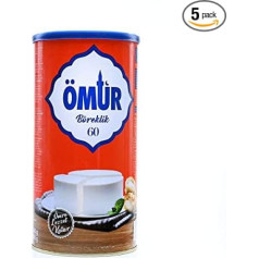 Ömür Böreklik 60 - 5 x 800 g metalinė skarda - kombinuotas maisto produktas, pagamintas iš nugriebto pieno ir palmių aliejaus sūryme su 72 % karvės pieno Mikrobiologinė laboratorija Vegetariškas Be glitimo Halal