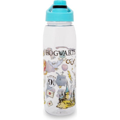 Sidabrinis buivolas Haris Poteris Hogvartso kelionės tikslas Plastikinis vandens butelis su suktu snapeliu 800 ml Magic World Collectibles