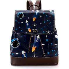 Asmeniniai mokykliniai krepšiai knygų krepšiai paaugliams, žvaigždynas, raketa, astronautas, įvairiaspalviai, 27x12.3x32cm, kuprinės kuprinės