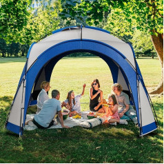 YITAHOME Renginių kupolinė pavėsinė Šalies palapinė 3,5 x 3,5 x 2,3 m Vandeniui atsparios kempingo pavėsinės palapinės Sodo palapinė Marquee Garden Gazebo su 4 apsaugos nuo vabzdžių šoninėmis sienelėmis, mėlyna