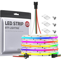 BTF-LIGHTING FCOB SPI COB RGB lanksti didelio tankio LED juosta WS2811 IC LED juosta 5 m 720LEDs/m 21W/M DC24V IP30 nėra atsparus vandeniui persekiojimo spalva DIY apdaila (valdiklis ir maitinimo šaltinis neįtraukti)