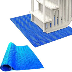 Schwimmbadleitermatte, Schwimmbad-Stufenmatte mit rutschfester Textur, blaues Schutzpolster, Poolzubehör für oberirdische Treppen (91,4 x 91,4 cm)