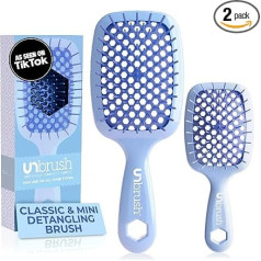 FHI HEAT UNbrush and UNbrush Mini drėgnas ir sausas ventiliuojamas plaukų šepetys Periwinkle Light Blue
