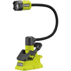RYOBI 18V ONE+ akumuliatorinė LED stalinė lempa RLCF18-0 (90 mm skersmens objektyvas, maks. 400 liumenų, be akumuliatoriaus ir įkroviklio) - žalia
