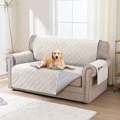 100% vandeniui atsparus sofos užvalkalas, sofos apsauga, neslystantys sofos užvalkalai, svetainės, fotelio, sofos užvalkalas, 2 sėdimų vietų (51 x 120 cm), smėlio spalvos