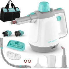 HAUSHOF rankinis garų valytuvas 450 ml, 1200 W rankinis garų valytuvas viskam su 8 priedais, 3,0 barų garų slėgis purvui ir riebalams nuo grindų, langų, virtuvės, tualetų, automobilio minkštinti