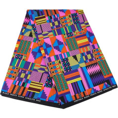 FINGERINSPIRE 5,5 m afrikietiškas audinys, parduodamas metrais 114 cm pločio spalvingas Kente vašku atspausdintas poliesterio audinys Etninis stilius Patchwork audinys vakarėlio suknelė DIY amatai Aprangos priedai