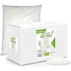 Sojų vaškas arbatinėms žvakėms ir žvakėms stiklinėje, 5 kg, 100 % natūralus sojų vaškas žvakėms gaminti, veganiškas sojų vaškas žvakėms gaminti, 5 kg