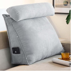 OBTUSS Wedge Cushion Trikampė skaitymo pagalvėlė su reguliuojamu kaklu, nugaros atraminė pagalvėlė sofos lovai, galvūgalio juosmens atraminė pagalvėlė