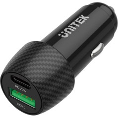automobilinis įkroviklis 38w, usb-a usb-c, qc3.0, p1400a
