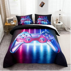 Žaidėjų patalynė 140 x 200 cm Žaidimų tema Gamepad Patalynė paaugliams berniukams Vaikams Žaidimas Cool Gaming Patalynė berniukams paaugliams vyrams Naujovė Spalvų gradientas Veiksmo mygtukai Antklodės užvalkalas Mikropluoštas