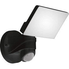 EGLO Pagino LED lauko sieninis šviestuvas, 1 lemputės lauko šviestuvas, plastikinis sieninis šviestuvas su jutikliu, juoda spalva, lauko prožektorius su judesio jutikliu, IP44